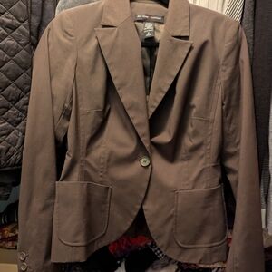 New York & Company Brown Single-Button Blazer